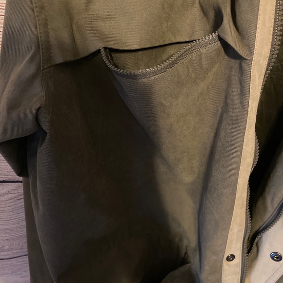 Rainforest RFT Mens Size Large Jacket Olive Green Full Zip Front and 9 Pockets - Picture 5 of 7